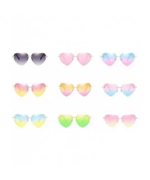 Hiking New Retro Love Ocean Piece Sunglasses Street Beat Peach Heart Shaped Sunglasses - Multicolor-i - CW18T35TED3 $4.45 Rim...