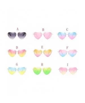 Hiking New Retro Love Ocean Piece Sunglasses Street Beat Peach Heart Shaped Sunglasses - Multicolor-i - CW18T35TED3 $4.45 Rim...