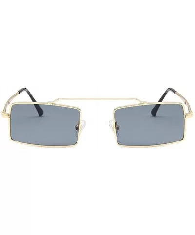 Vintage Sun Glasses Women Men Square Shades Rectangular Frame Sunglasses For Female - Gold - CY1998YHSZS $8.47 Square