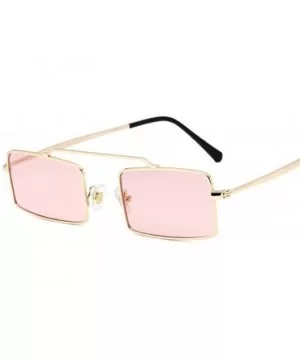 Vintage Sun Glasses Women Men Square Shades Rectangular Frame Sunglasses For Female - Gold - CY1998YHSZS $8.47 Square