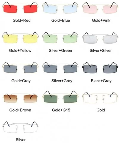 Vintage Sun Glasses Women Men Square Shades Rectangular Frame Sunglasses For Female - Gold - CY1998YHSZS $8.47 Square