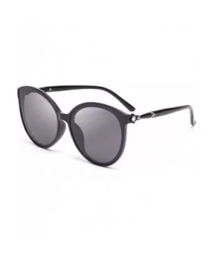 Womens Round Polarized Ladies Sunglasses with Diamond for Women Stylish Plastic Frame 0238 - Black - C51986W9YDS $12.92 Oval