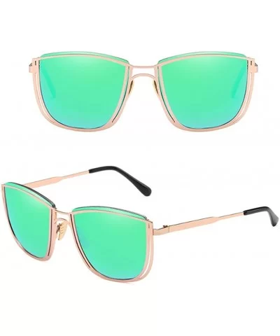 Square Retro Outdoor Travel Unisex Sunglasses with Exquisite Metal Frame - Green - C118CGOTX90 $10.07 Square