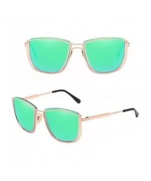 Square Retro Outdoor Travel Unisex Sunglasses with Exquisite Metal Frame - Green - C118CGOTX90 $10.07 Square