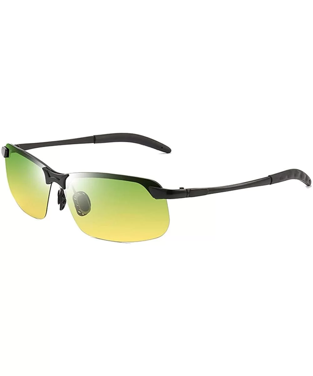 Men/Women Polarised Sports Sunglasses Semi-rimless VU400 Sunglasses - Black - Day & Night Wear - CX18RQGMDIY $7.00 Goggle