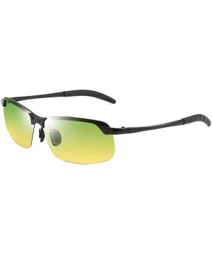 Men/Women Polarised Sports Sunglasses Semi-rimless VU400 Sunglasses - Black - Day & Night Wear - CX18RQGMDIY $7.00 Goggle