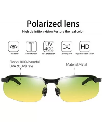 Men/Women Polarised Sports Sunglasses Semi-rimless VU400 Sunglasses - Black - Day & Night Wear - CX18RQGMDIY $7.00 Goggle