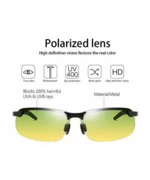 Men/Women Polarised Sports Sunglasses Semi-rimless VU400 Sunglasses - Black - Day & Night Wear - CX18RQGMDIY $7.00 Goggle