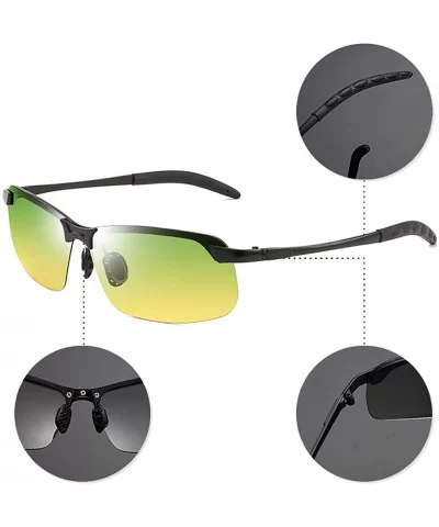 Men/Women Polarised Sports Sunglasses Semi-rimless VU400 Sunglasses - Black - Day & Night Wear - CX18RQGMDIY $7.00 Goggle