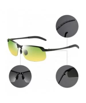 Men/Women Polarised Sports Sunglasses Semi-rimless VU400 Sunglasses - Black - Day & Night Wear - CX18RQGMDIY $7.00 Goggle