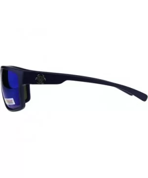 Biohazard Mens Sunglasses Oval Rectangular Matte Frame UV 400 - Blue (Blue Mirror) - CZ18CW3T6DM $5.72 Oval