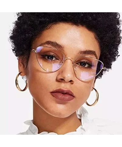 Cat eye Retro Metal Glasses Frame Women's Decorative Eyeglasses Unisex-adult Eyewear - C1 - CI18WKEUD06 $10.81 Cat Eye