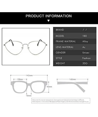 Cat eye Retro Metal Glasses Frame Women's Decorative Eyeglasses Unisex-adult Eyewear - C1 - CI18WKEUD06 $10.81 Cat Eye