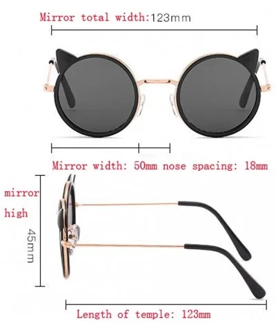 Children's glasses - cat ears metal UV400 UV protection glasses children sun - E - C918RORQUCO $28.48 Aviator