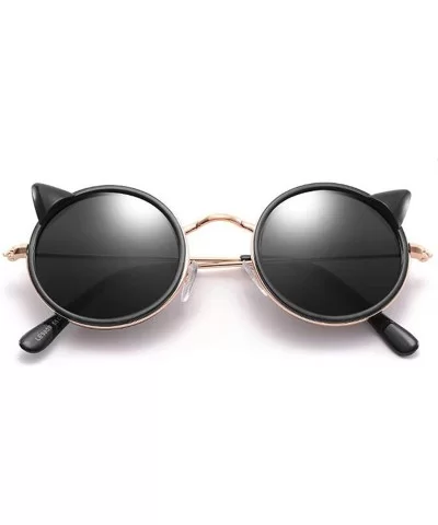 Children's glasses - cat ears metal UV400 UV protection glasses children sun - E - C918RORQUCO $28.48 Aviator