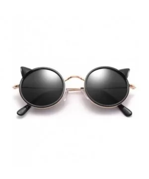 Children's glasses - cat ears metal UV400 UV protection glasses children sun - E - C918RORQUCO $28.48 Aviator