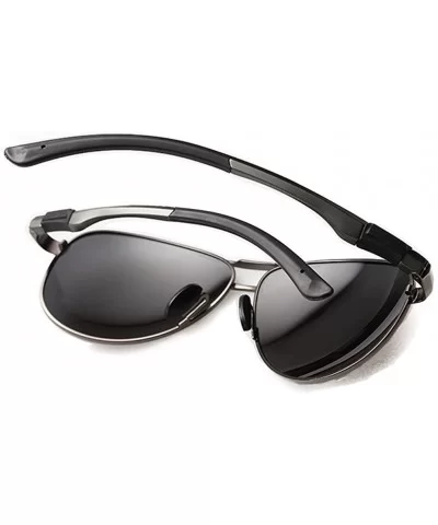 Mens Sunglasses Aviator Lens Metal Frame Light weight Designed - Black/Black - CU11ZBUGB2R $16.08 Round