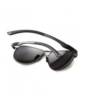 Mens Sunglasses Aviator Lens Metal Frame Light weight Designed - Black/Black - CU11ZBUGB2R $16.08 Round