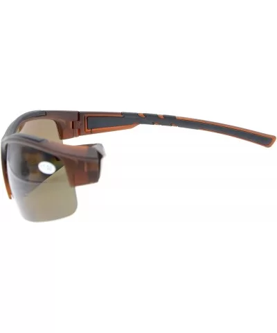 Unisex Sports Bifocal Half Rimless Sunglasses For Running Fishing - Brown - CA18CKZN0DX $14.20 Rimless