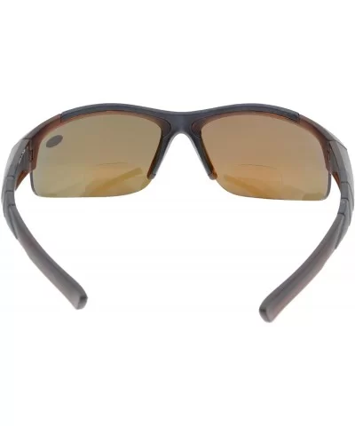 Unisex Sports Bifocal Half Rimless Sunglasses For Running Fishing - Brown - CA18CKZN0DX $14.20 Rimless