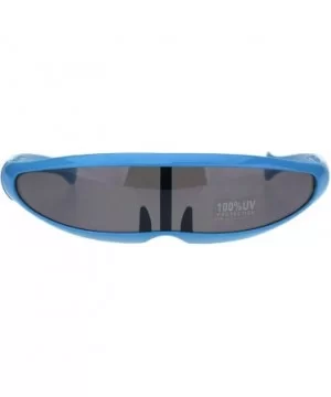 Cyber Punk Monolens Shield Scifi Robotic Cyclops Plastic Sunglasses - Blue - CD18H8IOMZR $5.30 Rectangular