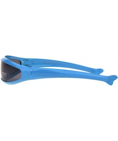 Cyber Punk Monolens Shield Scifi Robotic Cyclops Plastic Sunglasses - Blue - CD18H8IOMZR $5.30 Rectangular