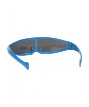 Cyber Punk Monolens Shield Scifi Robotic Cyclops Plastic Sunglasses - Blue - CD18H8IOMZR $5.30 Rectangular