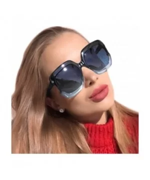 Square Oversized Polarized Sunglasses for Women UV Protection - Classic Vintage Large Fashion Frame Ladies Shades - CI18OW56L...