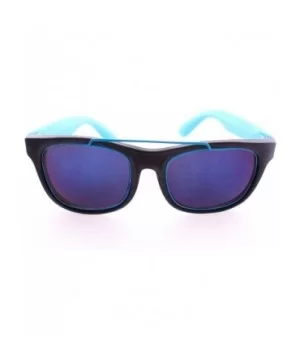 Retro Wayfarer Neon Rubber Outline Sunglasses - Blue - C512HSCR52Z $12.55 Wayfarer