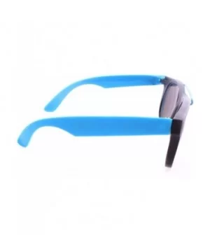 Retro Wayfarer Neon Rubber Outline Sunglasses - Blue - C512HSCR52Z $12.55 Wayfarer