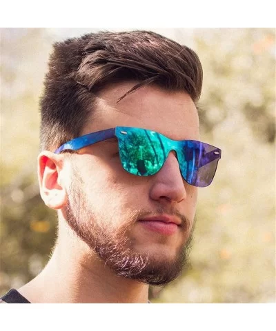 Siamese Sunglasses Men Sunglasses Colorful Retro Sun Glasses Pink Mirror Shades - Pink - CD194OGN0UG $16.55 Rimless