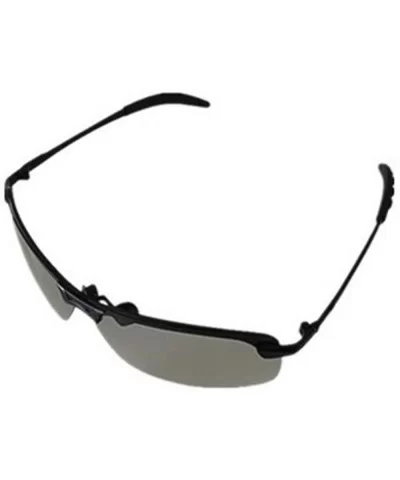 Photochrommic Lens Polarized Light Night Driving Movement Sunglasses Al-Mg Light - 01 Black Frame - CZ18R7TRCG4 $14.60 Rimless