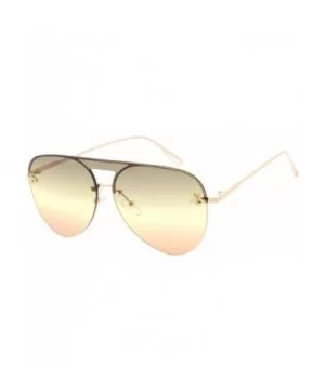 Classic Fashion Flat Top Aviator Reflective Sunglasses A78 - Brown - CT1929ASXYS $6.87 Aviator