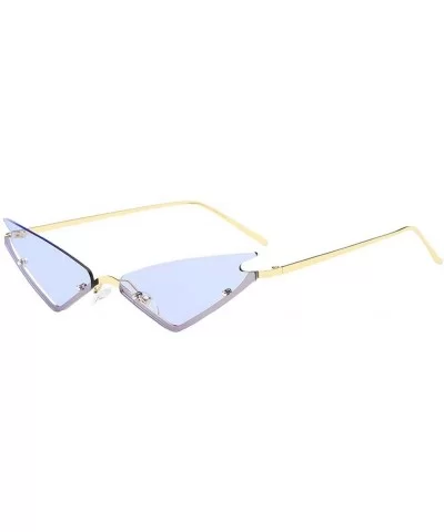 Sunglasses Personality Irregular Eyeglasses - D - C9190HH7WXL $3.77 Rimless