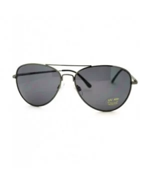 Classic Aviator Sunglasses Unisex Double Bridge Spring Hinge Frame - Gun Metal - CW11EZH6R4J $6.10 Aviator