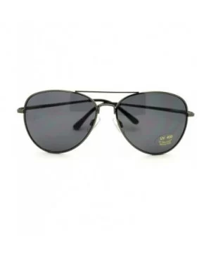 Classic Aviator Sunglasses Unisex Double Bridge Spring Hinge Frame - Gun Metal - CW11EZH6R4J $6.10 Aviator