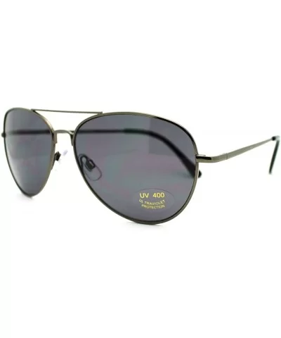 Classic Aviator Sunglasses Unisex Double Bridge Spring Hinge Frame - Gun Metal - CW11EZH6R4J $6.10 Aviator