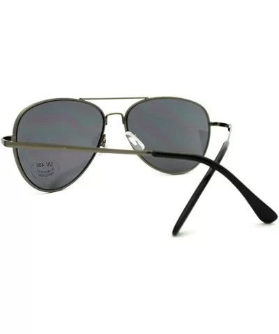 Classic Aviator Sunglasses Unisex Double Bridge Spring Hinge Frame - Gun Metal - CW11EZH6R4J $6.10 Aviator