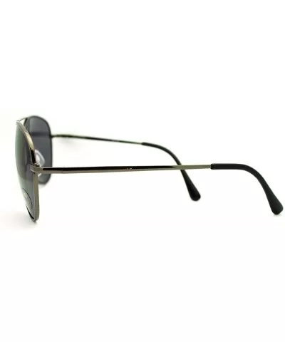 Classic Aviator Sunglasses Unisex Double Bridge Spring Hinge Frame - Gun Metal - CW11EZH6R4J $6.10 Aviator