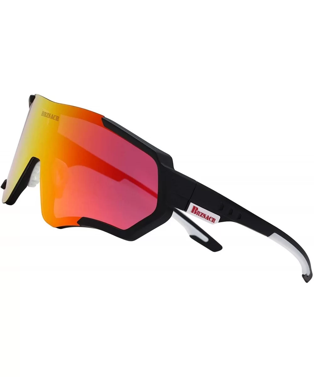 Polarized Sports Sunglasses Driving Glasses Shades for Men Women Unbreakable Frame for Cycling Baseball - Black - CY18YHHWANO...