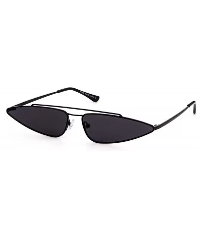 Cat Eye Metal Frame Sunglasses - Black - CK18CD7T8TL $12.81 Oval