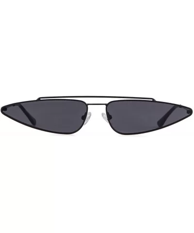 Cat Eye Metal Frame Sunglasses - Black - CK18CD7T8TL $12.81 Oval