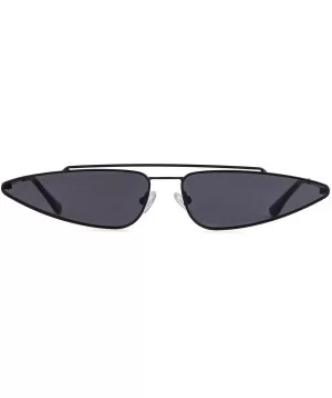 Cat Eye Metal Frame Sunglasses - Black - CK18CD7T8TL $12.81 Oval