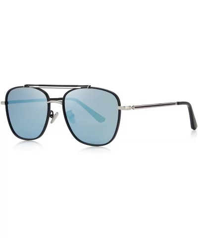 Men's Polarized Square Sunglasses For Driving 100% UV Protection S8180 - Blue Mirror - CH1885I9KEX $7.48 Oversized