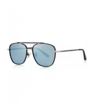 Men's Polarized Square Sunglasses For Driving 100% UV Protection S8180 - Blue Mirror - CH1885I9KEX $7.48 Oversized