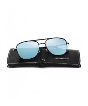 Men's Polarized Square Sunglasses For Driving 100% UV Protection S8180 - Blue Mirror - CH1885I9KEX $7.48 Oversized