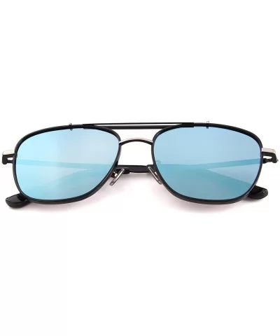 Men's Polarized Square Sunglasses For Driving 100% UV Protection S8180 - Blue Mirror - CH1885I9KEX $7.48 Oversized