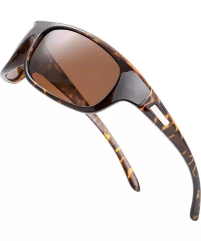 Polarized Sunglasses Baseball Running Softball - 4-tortoise- Brown - C618XET5QUX $7.23 Rectangular