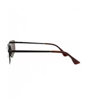 Retro Triangular Rimless Expose Lens Dad Sunglasses - All Brown - C318W8AUE7W $8.64 Rimless