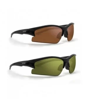 2 Epoch Golf Sport Sunglasses Black w/High Clarity Green & Black w/Amber Lens - CP18G527T78 $23.21 Wrap